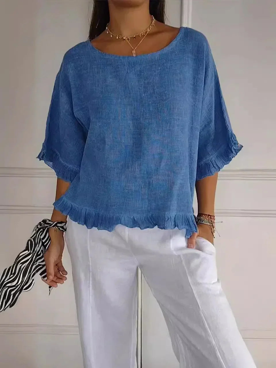 Olivia - Cotton And Linen Blouse