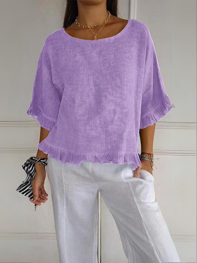 Olivia - Cotton And Linen Blouse