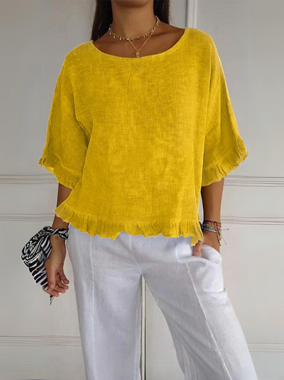 Olivia - Cotton And Linen Blouse