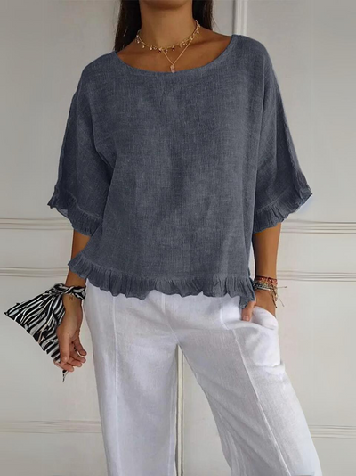 Olivia - Cotton And Linen Blouse