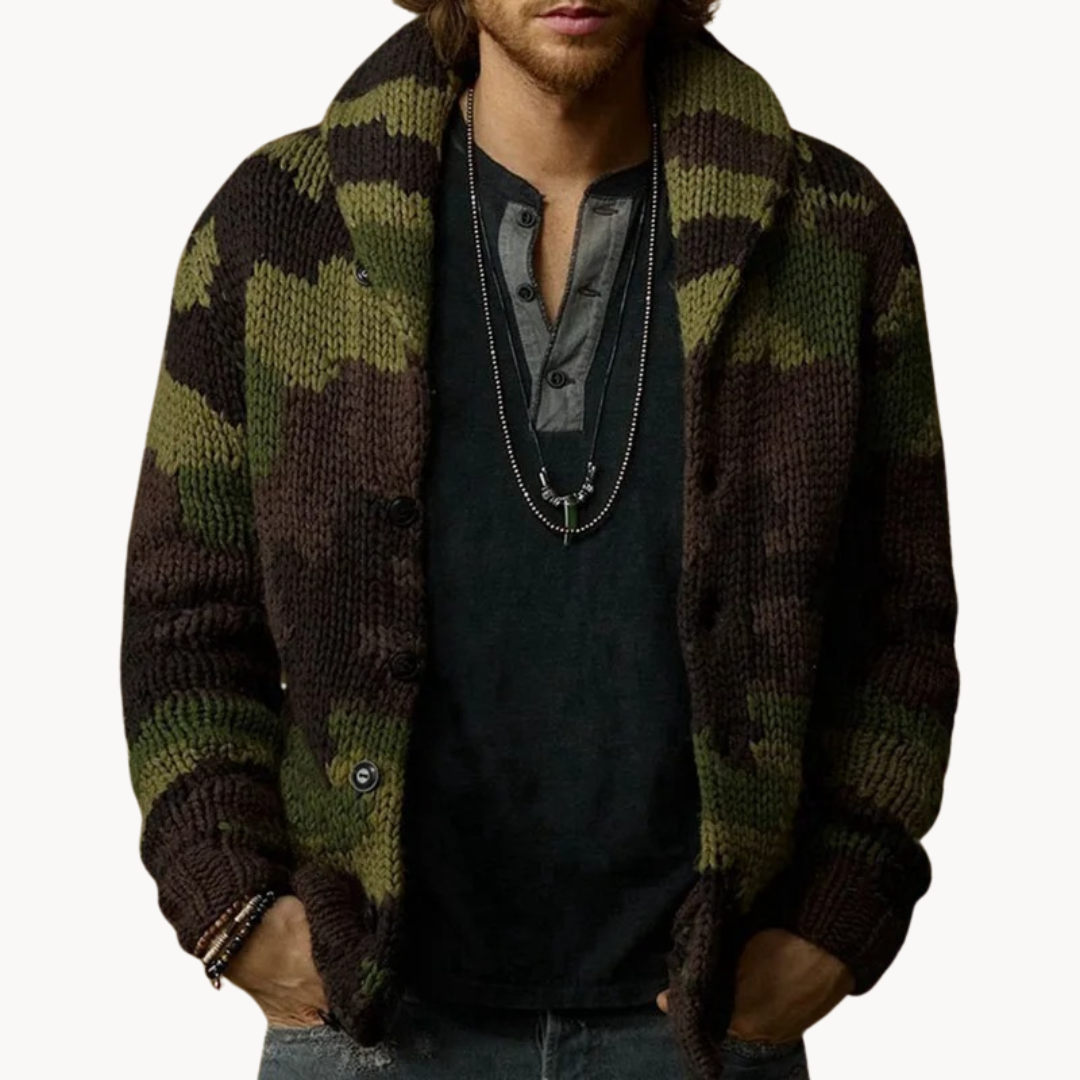 Thomas Camo Shawl Cardigan