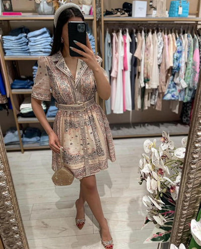 Sienna/ Paisley Belted Midi Dress