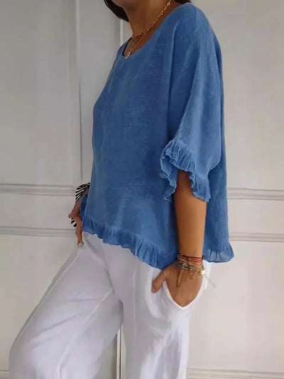 Olivia - Cotton And Linen Blouse