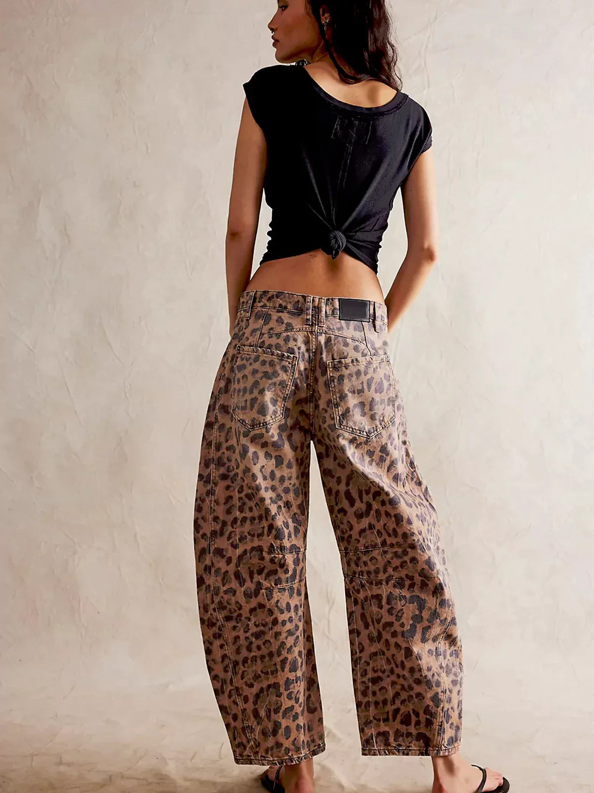 Willa/ Wild Leopard Barrel Jeans