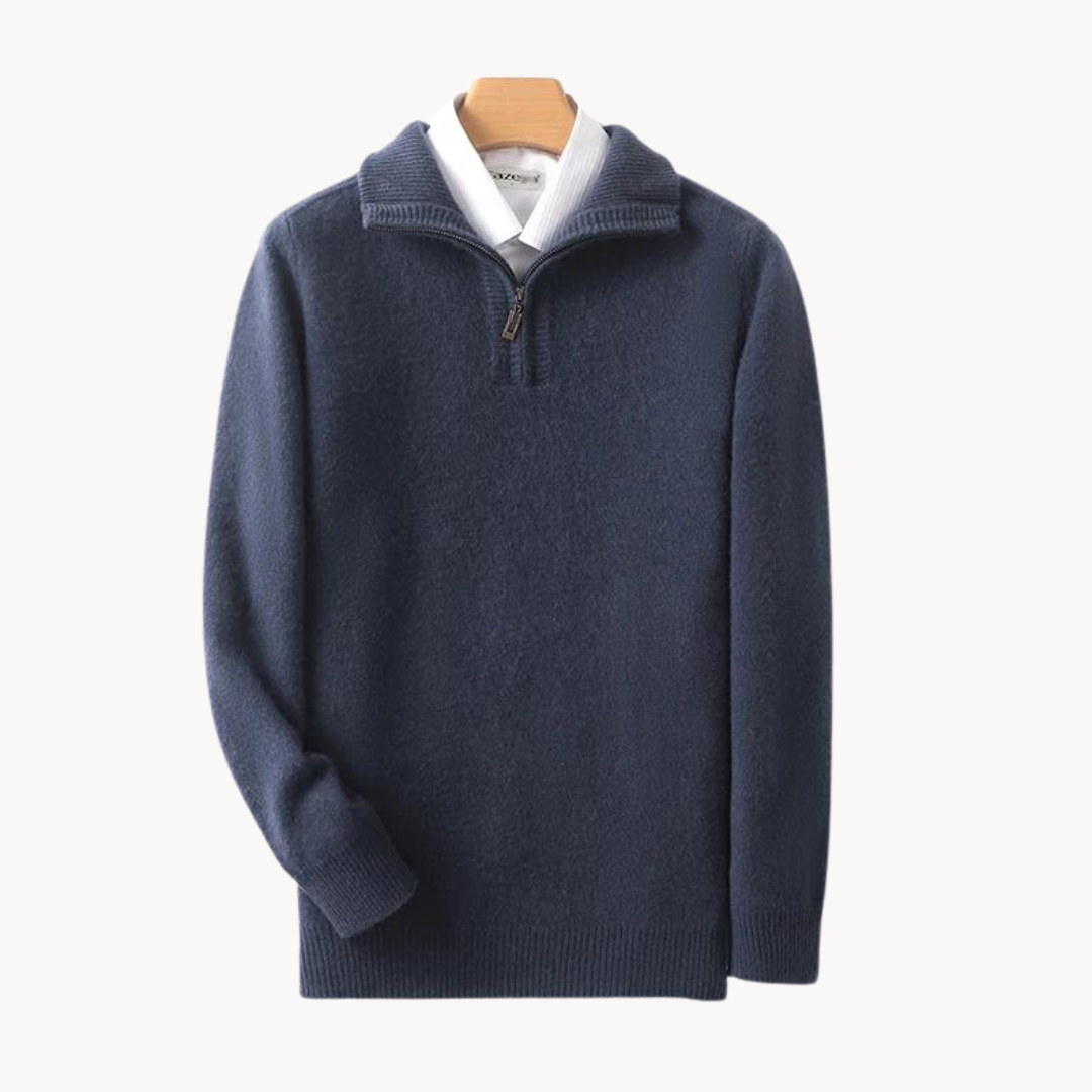 Merino Wool Quarter Zip Sweater