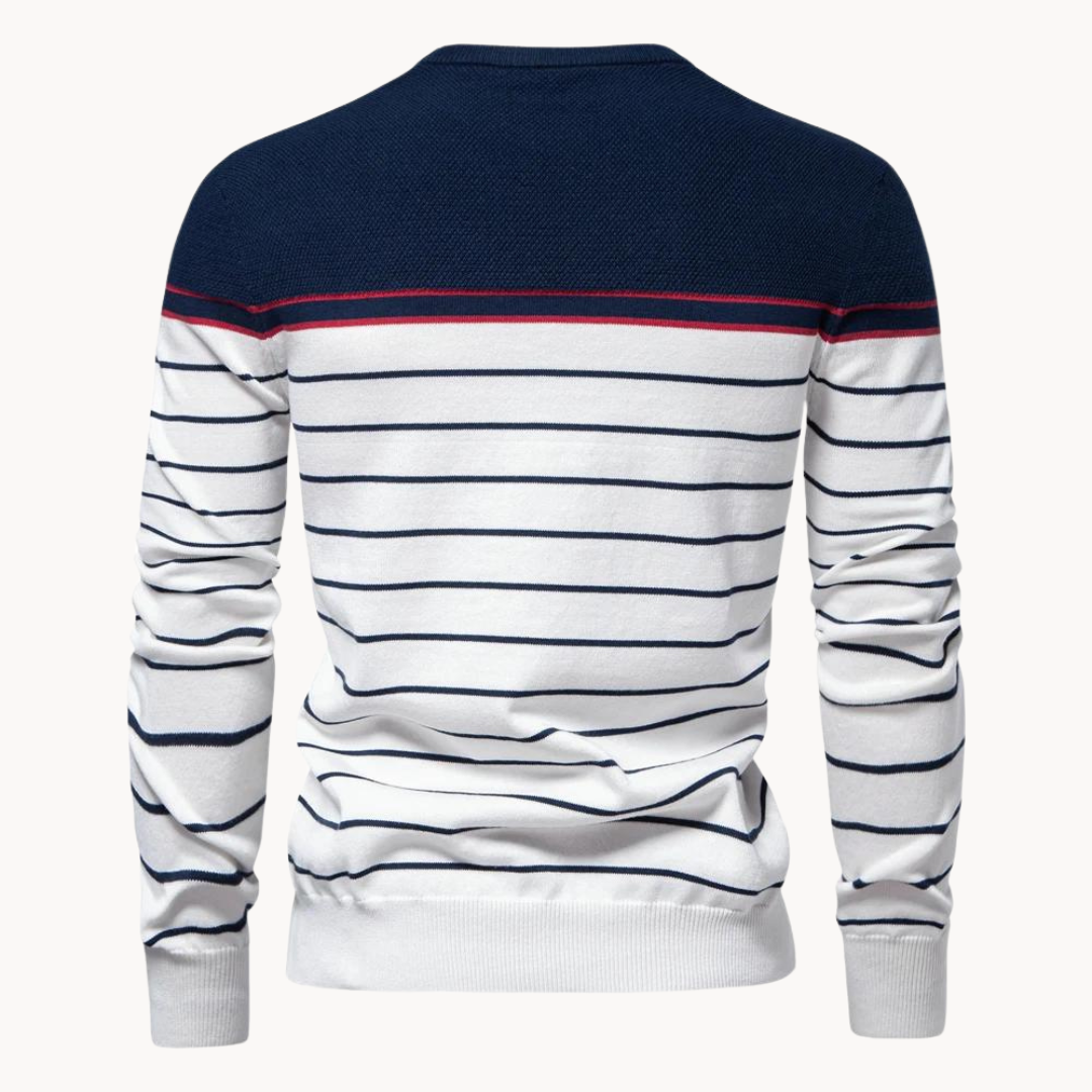 Atlantic Stripe Cotton Sweater