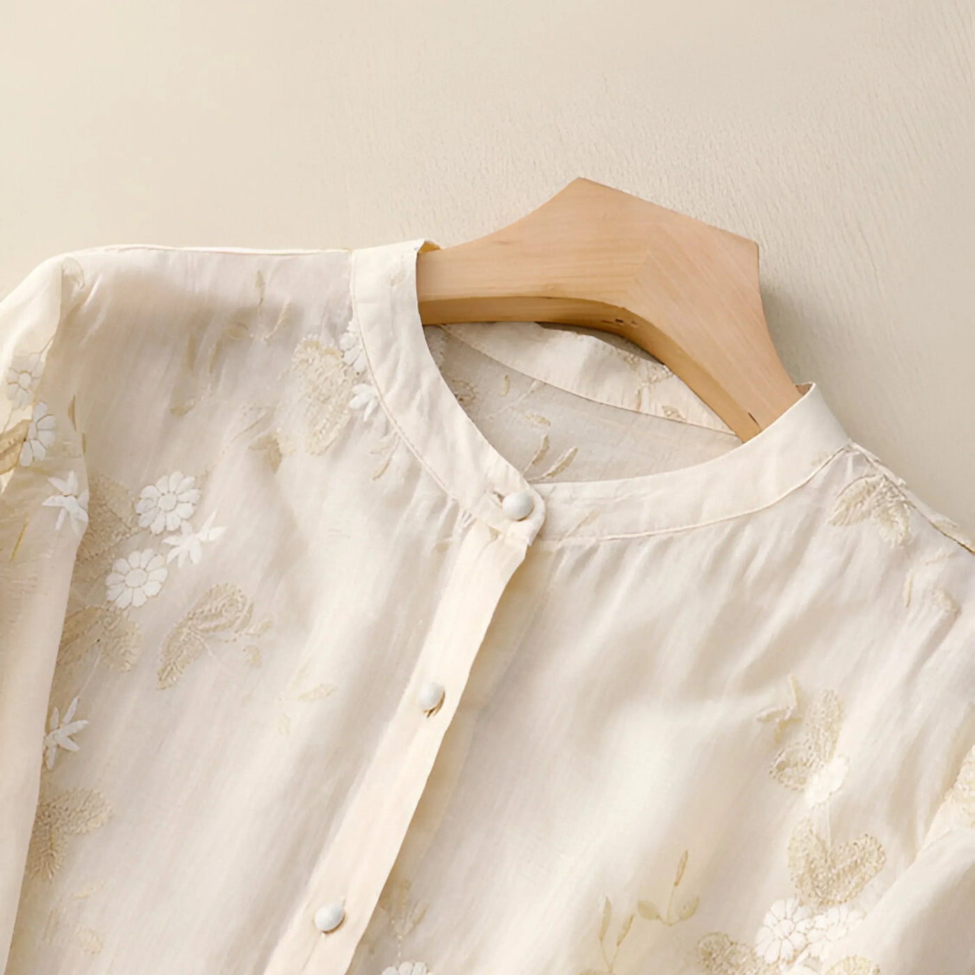 Amelia | Cotton Top with Embroidered Flowers