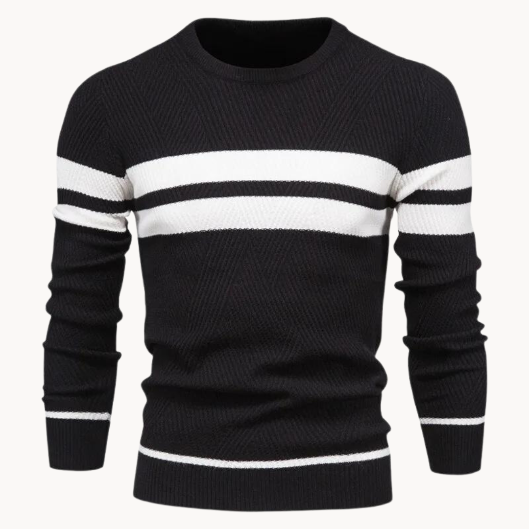 Zander Field Stripe Cotton Crewneck