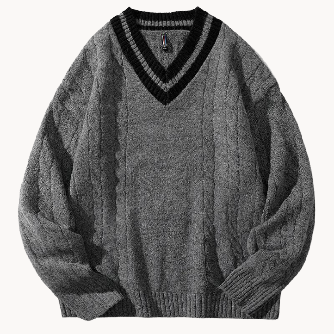 Soren Knitted Oversized V Neck Sweater