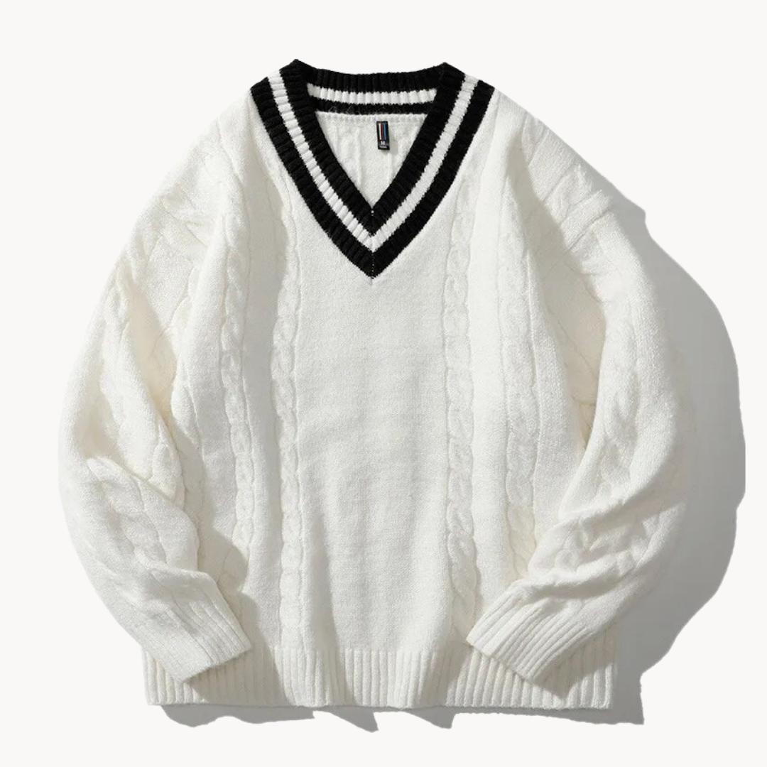 Soren Knitted Oversized V Neck Sweater