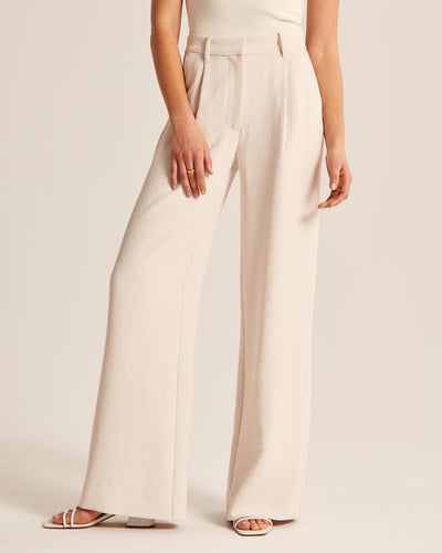 Nina | Beige Wide-Leg Pants