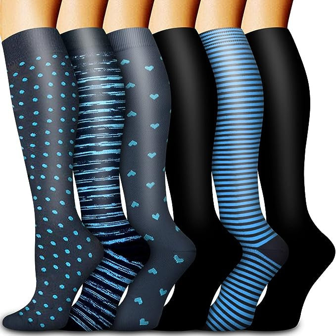 Evie Compression Socks 6 Pairs (15-20mmHg) For Ultimate Support