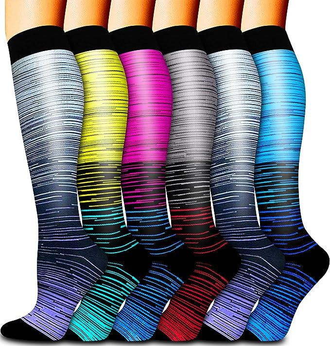 Evie Compression Socks 6 Pairs (15-20mmHg) For Ultimate Support