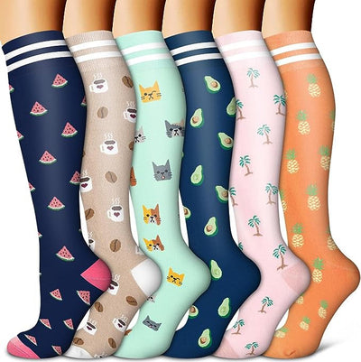 Evie Compression Socks 6 Pairs (15-20mmHg) For Ultimate Support