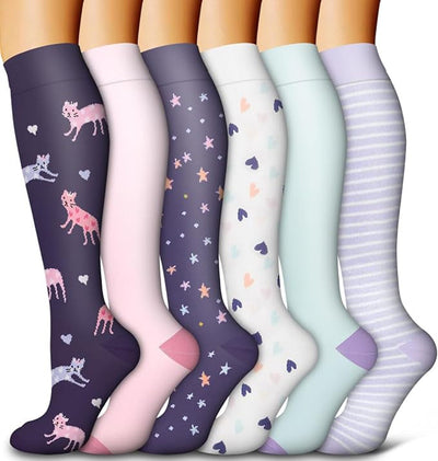 Evie Compression Socks 6 Pairs (15-20mmHg) For Ultimate Support