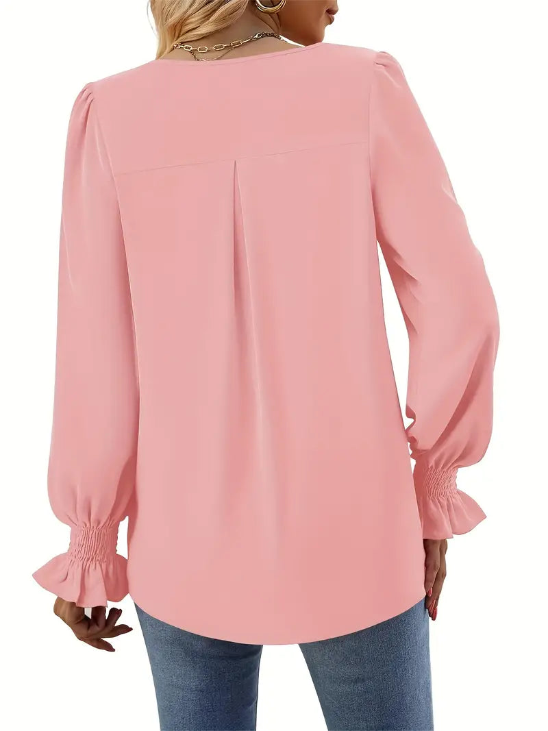 Ava | Graceful V-Neck Blouse