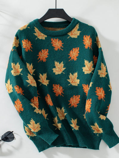 Autumn Leaves Knitted Pullover