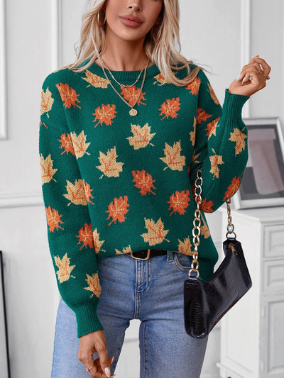 Autumn Leaves Knitted Pullover