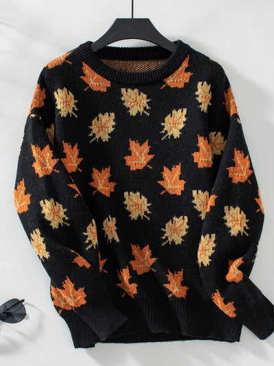 Autumn Leaves Knitted Pullover