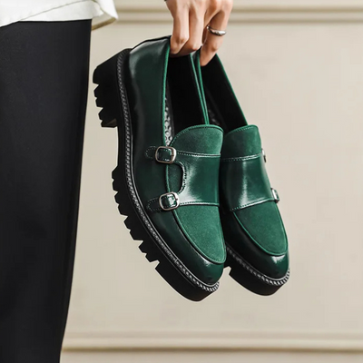 Jacob | Elegant Two-Buckle Leather Loafers