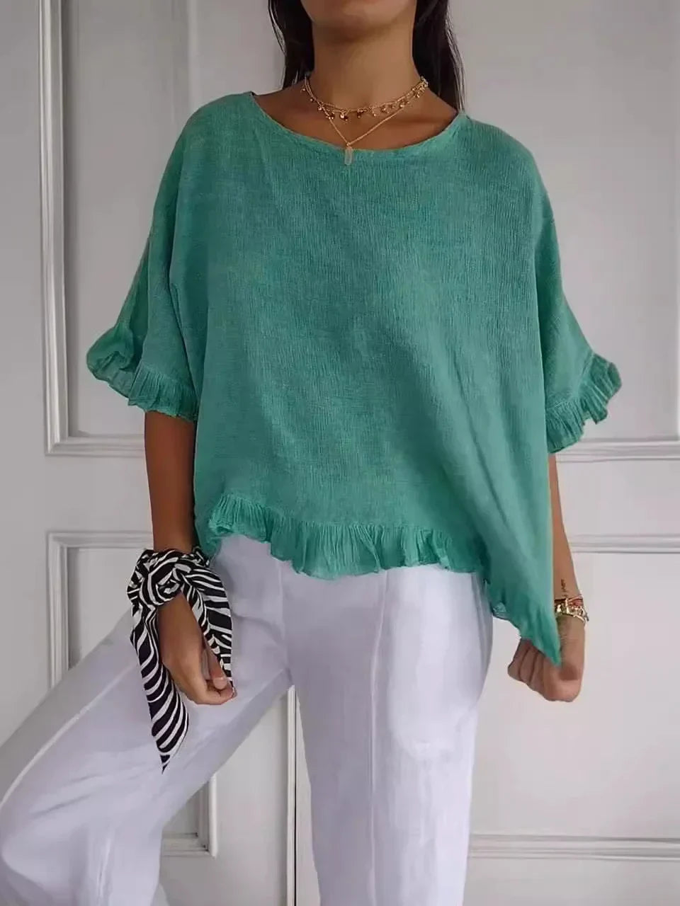 Olivia - Cotton And Linen Blouse