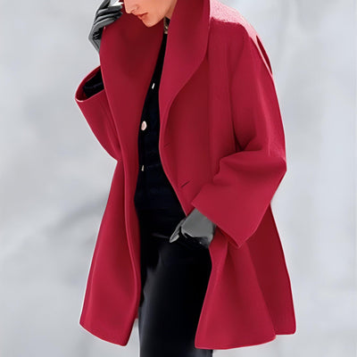 Lena™ | Windproof Wool Coat with Shawl Collar