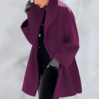 Lena™ | Windproof Wool Coat with Shawl Collar