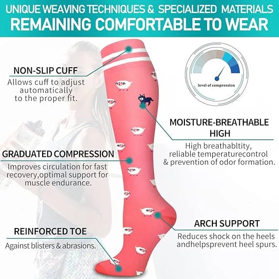 Evie Compression Socks 6 Pairs (15-20mmHg) For Ultimate Support