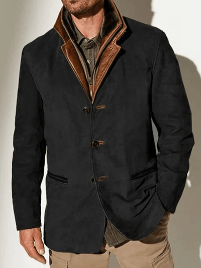 Rowan | Vintage Suede Jacket With Double Collar