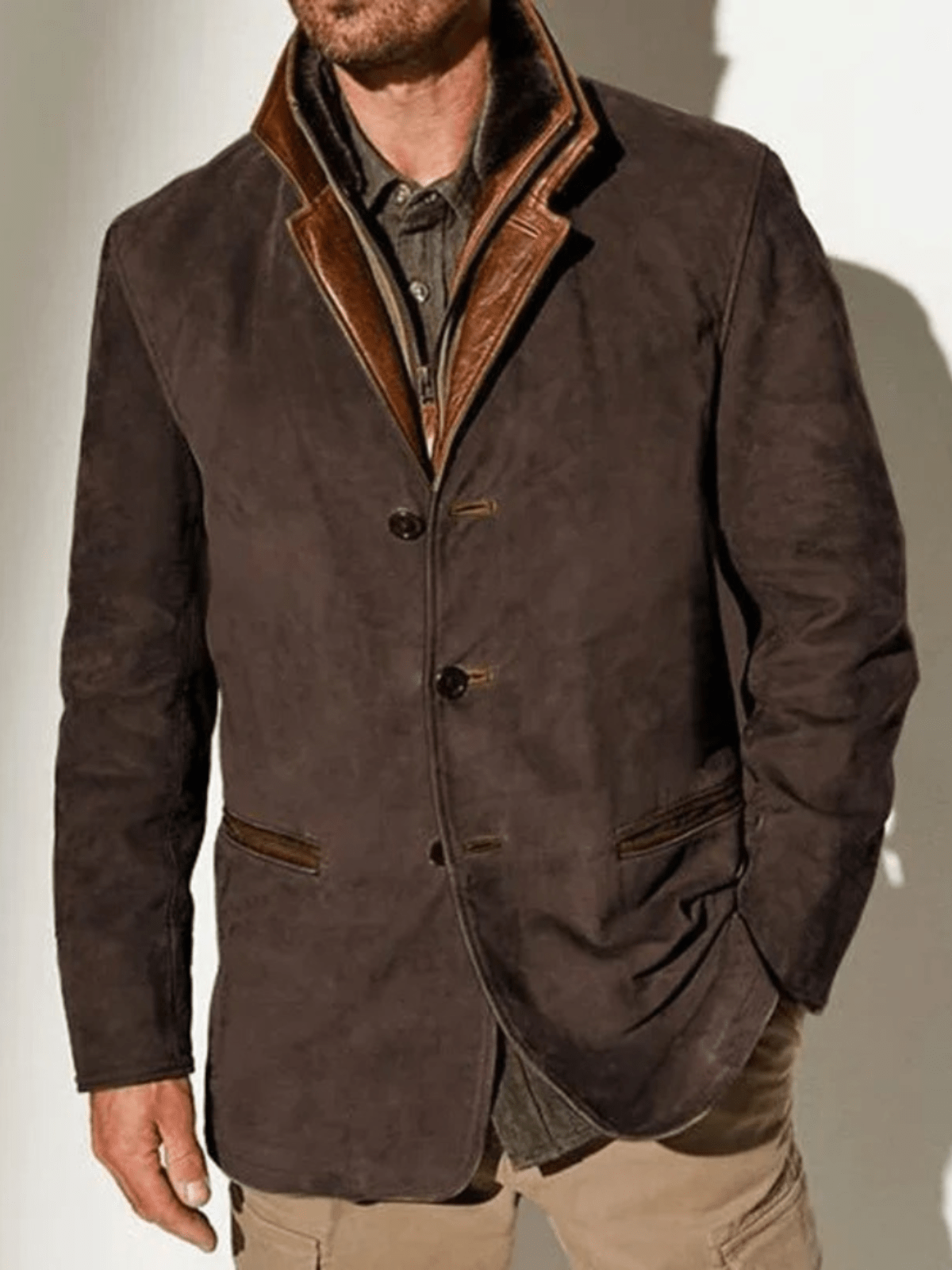 Rowan | Vintage Suede Jacket With Double Collar